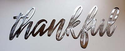 #ad Thankful Metal Wall Art Words Silver 14 1 2quot; x 7quot; $23.98