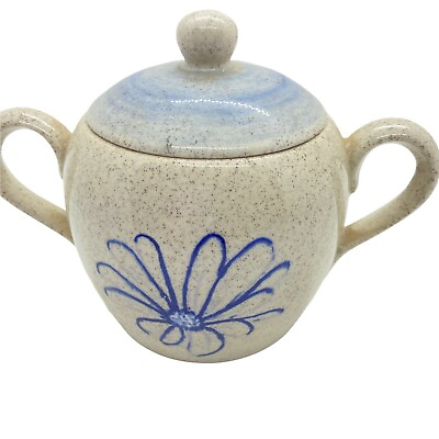 #ad Arner’s Sugar Bowl White Blue Ceramic Sweet Little Kitchen Art Decor $34.99