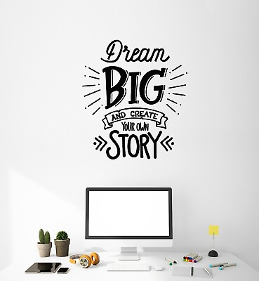 #ad Vinyl Wall Decal Quote Big Dream Lettering Words Room Stickers Mural g4130 $68.99