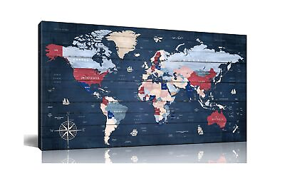 #ad #ad ZHAOSHOP World Maps For Wall Blue Wall Decor For Living Room World Map Ca... $181.25
