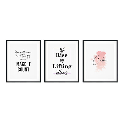 #ad Calm amp; Inspired Wall Decor UNFRAMED Print 3 Pack $15.19