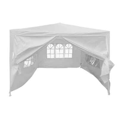 #ad 10x10 ft Canopy Customizable Window Wall Party Tent Adjust Height Easy Up White $94.99