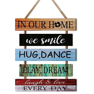 #ad Home Wall Decor Living Room Wall Decor Family Rustic Wood Wall Sign Plaques w... $29.40