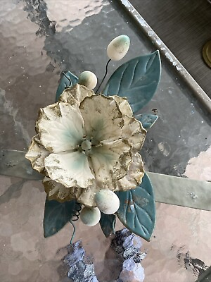 #ad 10quot; Metal Decorative Magnolia Floral. Vintage. $10.00