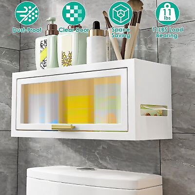 #ad Over The Toilet Storage Cabinet Bathroom Storage Organizer Wall Mounted Toilet $45.99