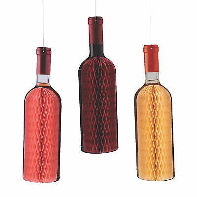 #ad Wine Bottle Shaped Hanging Decor Party Decor 3 Pieces $11.92