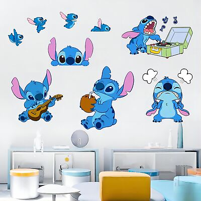 #ad Lilo and Stitch Wall Stickers Disney Cartoon Wall Decals DIY Peel and Stick V... $20.62