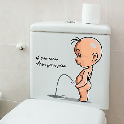 #ad #ad Toilet Funny Sticker Luminous Child Urination PVC Decal Bathroom Wall Home Decor $8.45