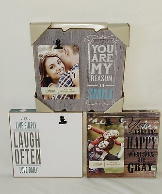 Fetco Home Decor Framed Motivating Wall Message Clip Board Picture Holder 3 Pack $8.99