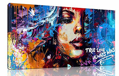 #ad Graffiti Black Women Wall Art Large Wall Decor for Living Room Canvas Wal... $240.38