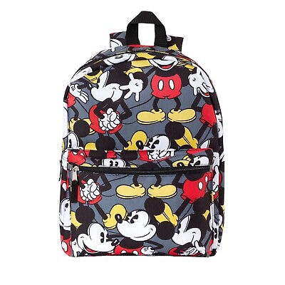 #ad Disney Mickey Mouse School Backpack Large 16quot; Travel Bag All Over Art Print New $25.64