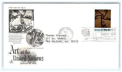 #ad Art At The United Nations First day Of Issue Stamped Envelope FDC 1972 fdc5 $7.00