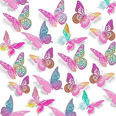#ad #ad 3D Butterfly Wall Decor 48 Pcs 4 Styles 3 Sizes Removable Metallic Wall Sticke $26.99