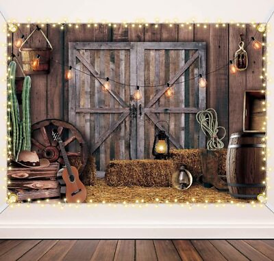 #ad Western Cowboy Backdrop Western Wall Decor Wild West Rustic Wooden House Barn... $18.27
