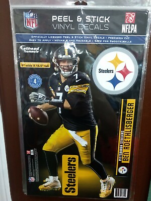 #ad BEN ROETHLISBERGER PITTSBURGH STEELERS 4 PC. FATHEAD 11quot;X17quot; WALL GRAPHIC DECALS $14.99