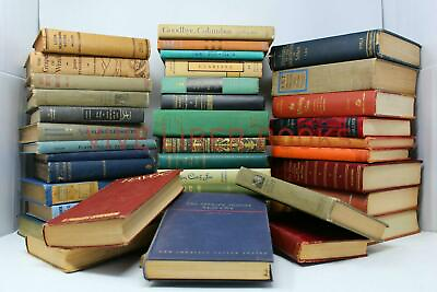 #ad Lot of 10 Vintage Old Rare Antique Hardcover Books Mixed Color Random $38.95