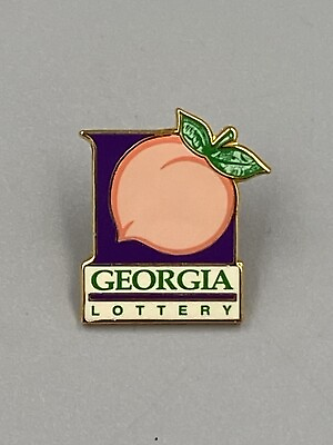 #ad Vintage GA Georgia Lottery State Lotto Peach Lapel Hat Pin $12.00