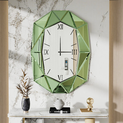 #ad #ad Long life Accuracy Diamond Mirrored Clock Large Wall Clock Decor Mirror 3 Colors $195.92