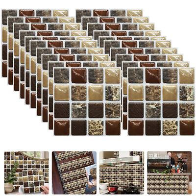 20pcs Tile Stickers Home PVC Wall Kitchen Wallpaper Peel And Stick $6.90