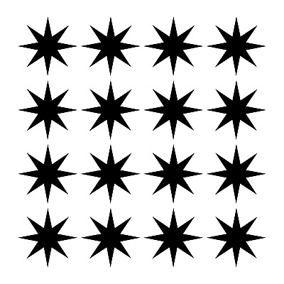 #ad Set of 16 Vinyl Wall Art Decals 8 Point Stars 5quot; x 5quot; Each Cool Fun Sticke $11.24