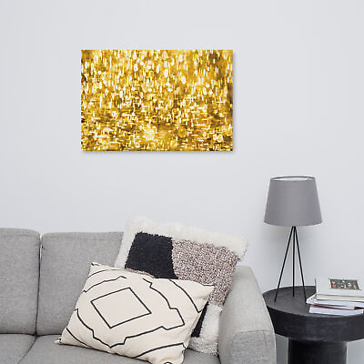 #ad Canvas Sparkling Golden Abstract Art Bling Wall Art $45.00