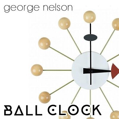 George Nelson Design Wall Clock Ball Clock Natural reproduct $189.99