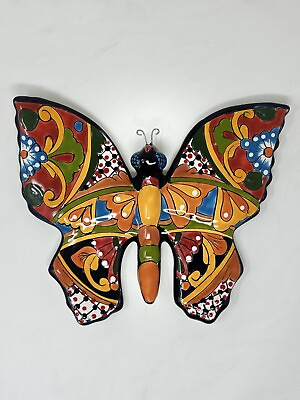 #ad #ad Talavera Wall Butterfly Mariposa Mexican Pottery Folk Art Med Length 12quot; $46.00