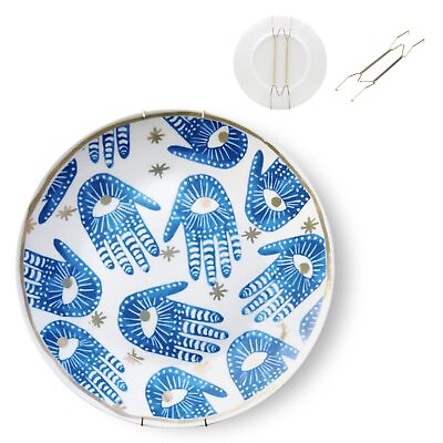 #ad Decorative Plate 10“ 25cm Handmade Ceramic Ornament for Home and Office Wall... $44.31