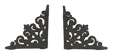 #ad #ad NEW Pair of Wall Metal Scroll Shelf Bracket Brown Cast Iron Brace Custom Shelves $14.49