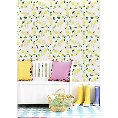 #ad Pears Non woven wallpaper yellow Home wall mural Traditional Wallcover $175.95