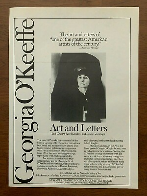 #ad 1980s Georgia O#x27;Keeffe Art and Letters Book Vintage Print Ad Poster Pop Decor $14.99