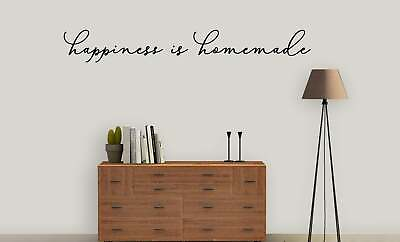 #ad HAPPINESS IS HOMEMADE Rustic Farmhouse Home Wall Decal Words Decor Lettering $11.65