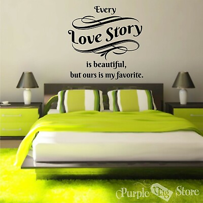 Love Story Vinyl Art Home Wall Bedroom Room Quote Decal Sticker Decoration $23.99