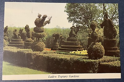#ad #ad Postcard Ladew Topiary Gardens Monktin MD Gun Range Shaped Trees And Shrubs $6.80