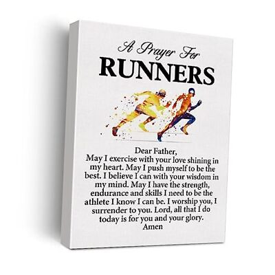#ad a Runner#x27;s Prayer Quote Poster Canvas Wall Art for Office Home Decor Runners $20.76
