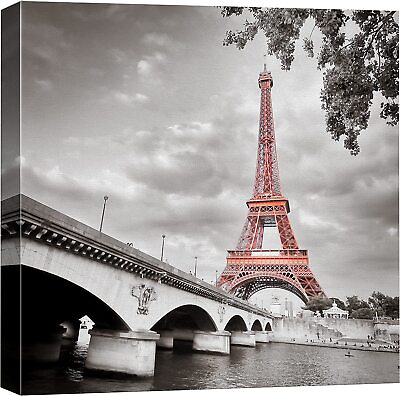 #ad Eiffel Tower Paris Citiscape Canvas Print Wall Art Decor for Living Room Bedroom $38.49