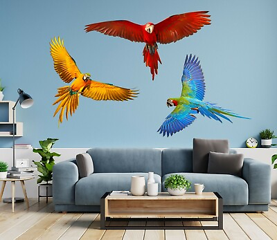 3D Colorful Parrot G844 Animal Wallpaper Mural Poster Wall Stickers Decal Honey AU $154.99