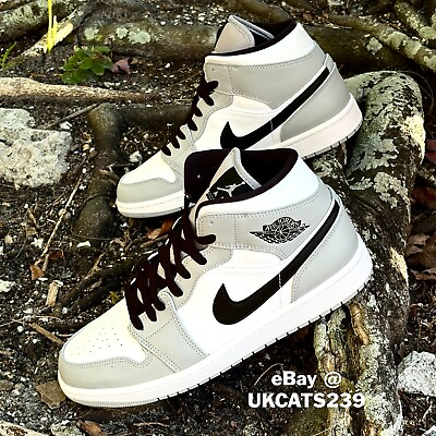 #ad Nike Air Jordan 1 Mid Shoes Smoke Grey White Black 554724 092 Men#x27;s Multi Sizes $117.41