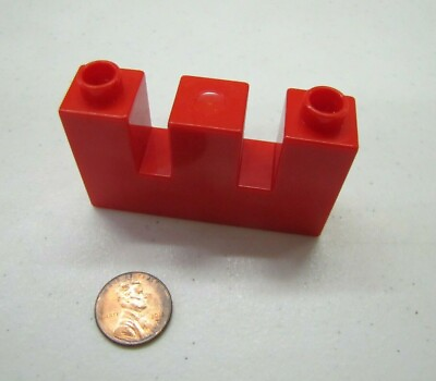 #ad LEGO DUPLO RED CASTLE WALL Building Block Part Edging Piece $1.58