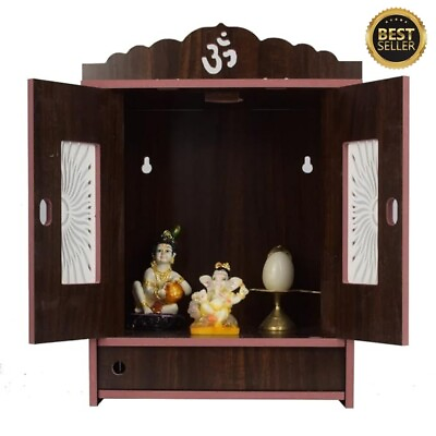 #ad Wooden Temple Home Wall for Mandir Pooja Office For Hindu Hanging and Puja with $179.99