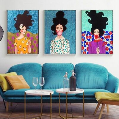 Flower Girl Canvas Painting Abstract Wall Art Poster DIY Bedroom Home Decoration $24.70