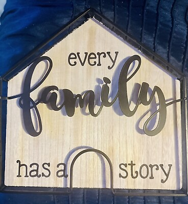 #ad Modern Rustic Farmhouse Home Decor “Every Family Has A Story” Wall Art Sign $8.00