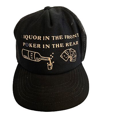 #ad Naughty Mens Humor Snapback Hat Liquor in The Front Poker In the Rear Vintage $34.99