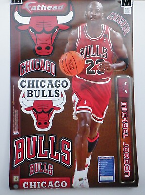 #ad Fathead JR Michael Jordan Chicago Bulls Vinyl Decal Sheet 39.5quot; x 24.75quot; $49.99