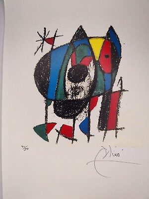 #ad COA Joan Miro Print Poster Wall Art Signed Pop Art Unframed $29.97