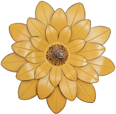 #ad Metal Beautiful Flower Wall Decor Yellow Flower Gift Home Decor Gift Fun Gift $19.99