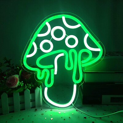 #ad Mushroom Neon Sign Dimmable Led Light Cute 3d Wall Art Signs For Decor Game $43.99