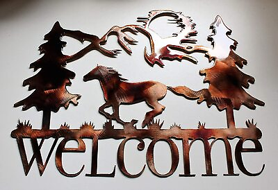 #ad Running Horse Welcome Metal Wall Art Décor by HGMW 11 1 2quot; x 16quot; $41.99