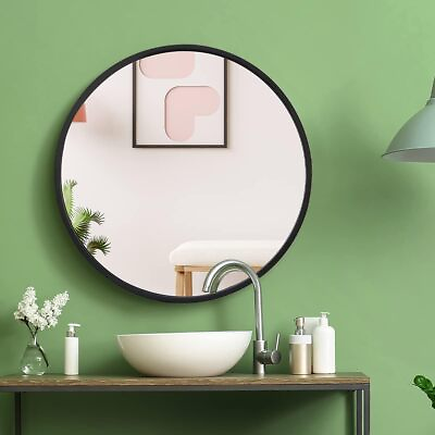 #ad 18quot; Circle Wall Mirror Round Makeup Vanity Mirror with Metal Frame for Bathroom $29.58