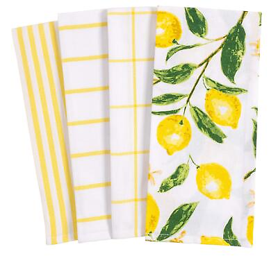 #ad KAF Home Pantry Lemons All Over Kitchen Dish Towel Set of 4 Cotton 18 x 28 ... $20.52